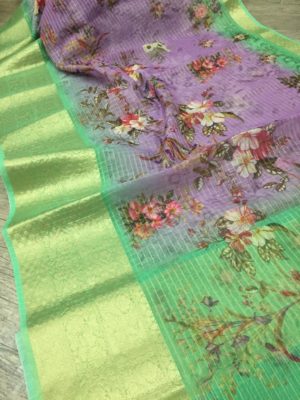 Latest banarasi kora sarees with blouse (15)