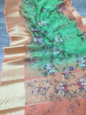 Latest banarasi kora sarees with blouse (19)