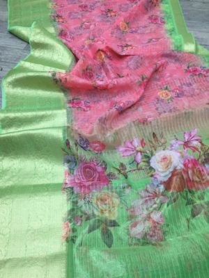 Latest banarasi kora sarees with blouse (20)