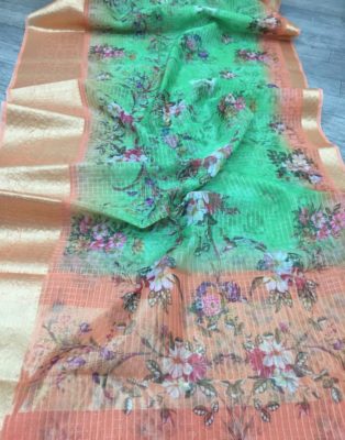 Latest banarasi kora sarees with blouse (21)
