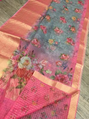 Latest banarasi kora sarees with blouse (30)