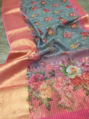 Latest banarasi kora sarees with blouse (31)