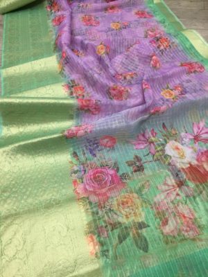 Latest banarasi kora sarees with blouse (42)