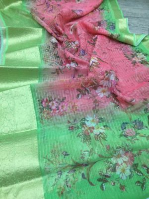 Latest banarasi kora sarees with blouse (44)