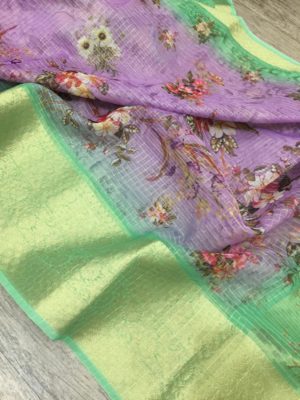 Latest banarasi kora sarees with blouse (5)