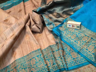 Latest banarasi tussar sarees with blouse (10)