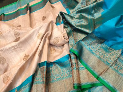 Latest banarasi tussar sarees with blouse (11)