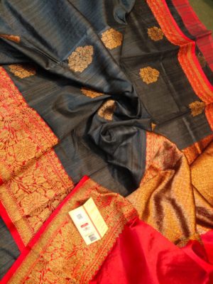 Latest banarasi tussar sarees with blouse (20)