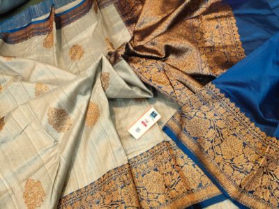 Latest banarasi tussar sarees with blouse (22)