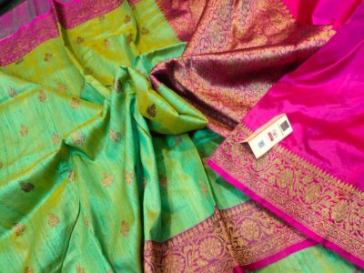 Latest banarasi tussar sarees with blouse (33)