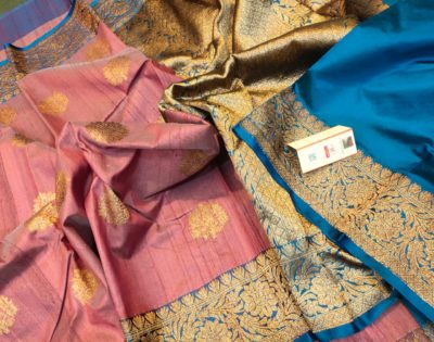 Latest banarasi tussar sarees with blouse (35)
