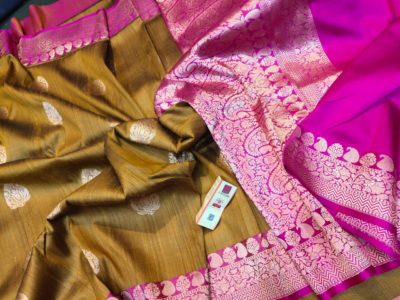 Latest banarasi tussar sarees with blouse (5)