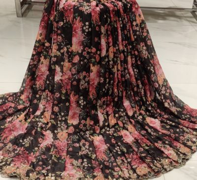 Latest floral organza sarees with embroidary (3)