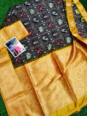 Latest jute silk ikkat weaving sarees (10)