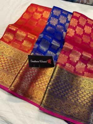 Latest kanchi organza sarees with blouse (10)