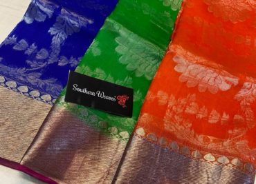 Latest kanchi organza sarees with blouse (11)