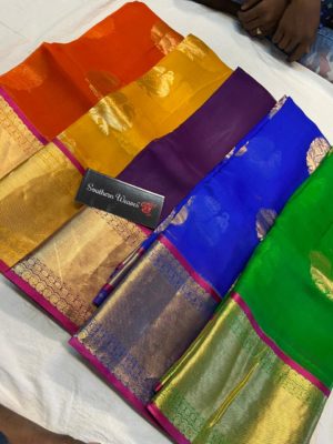 Latest kanchi organza sarees with blouse (5)