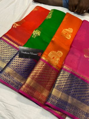 Latest kanchi organza sarees with blouse (6)
