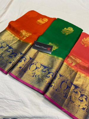 Latest kanchi organza sarees with blouse (7)