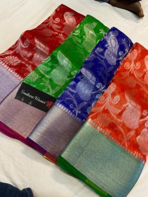Latest kanchi organza sarees with blouse (8)