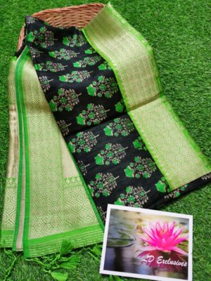 Latest khadi pattu sarees with blouse (10)