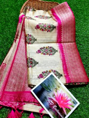Latest khadi pattu sarees with blouse (2)