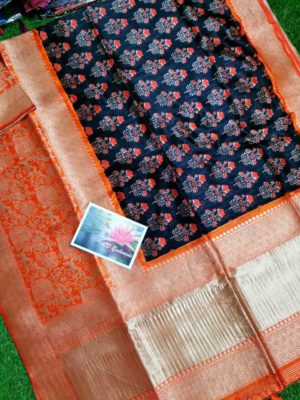 Latest khadi pattu sarees with blouse (5)