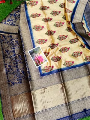 Latest khadi pattu sarees with blouse (9)