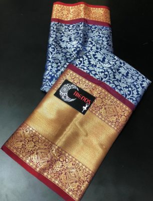 Latest lite weight pattu sarees with blouse (6)