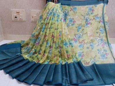 Latest printed silk linen sarees (3)