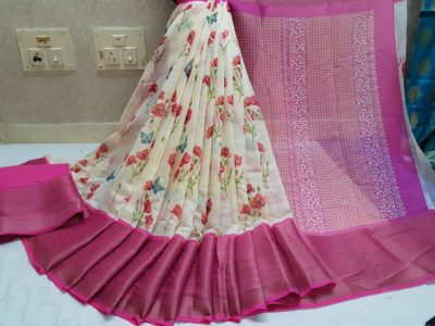 Latest printed silk linen sarees (6)