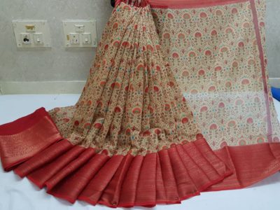 Latest printed silk linen sarees (9)