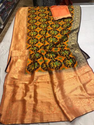 Latest spun silk patola weaving sarees (1)