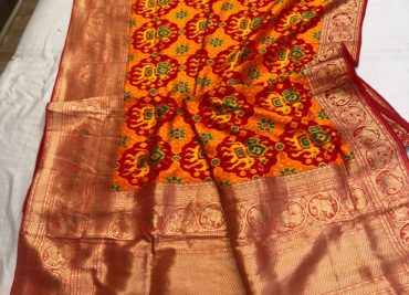 Latest spun silk patola weaving sarees (2)