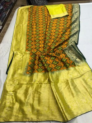 Latest spun silk patola weaving sarees (3)