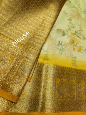 Latest tissue organza sarees with blouse (8)