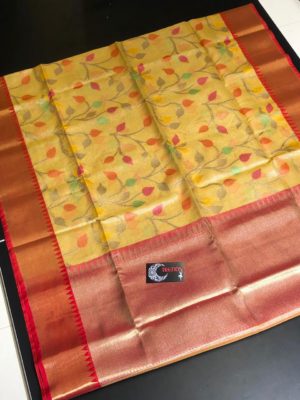 Latest tissue pattu sarees with blouse (1)