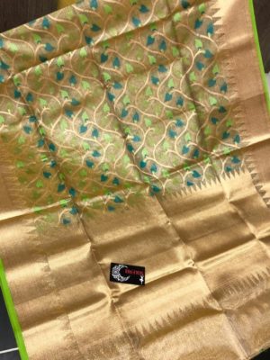 Latest tissue pattu sarees with blouse (10)