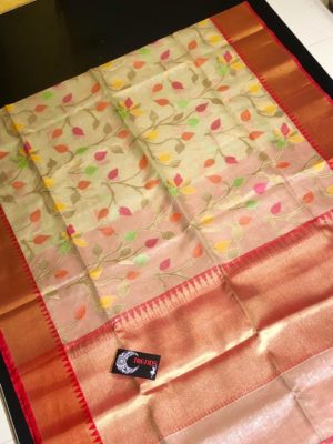 Latest tissue pattu sarees with blouse (4)