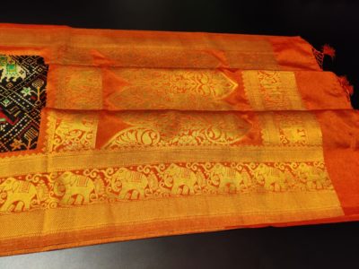 Lite weight ikkat jute silk sarees (2)