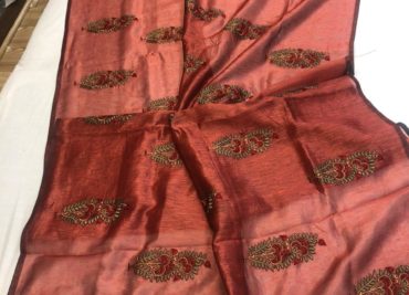 Lite weight jute silk sarees with blouse (4)