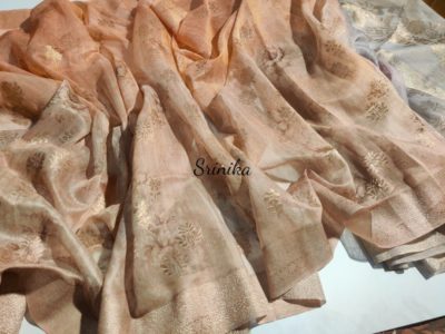 Organza linen silk in pastal shades with blouse (1)