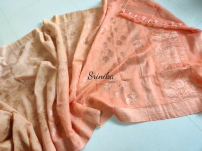Organza linen silk in pastal shades with blouse (10)