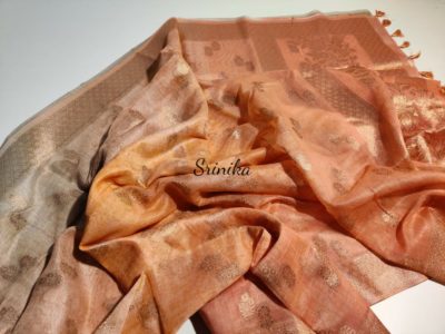Organza linen silk in pastal shades with blouse (14)