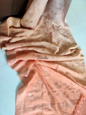 Organza linen silk in pastal shades with blouse (15)