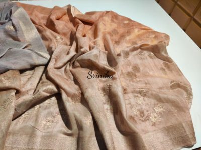 Organza linen silk in pastal shades with blouse (19)