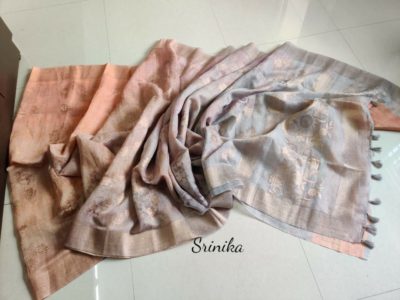 Organza linen silk in pastal shades with blouse (9)