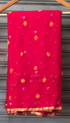 Pure chiffon sarees with bandej butti (5)