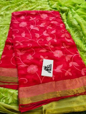 Pure chiffon sarees with threadwork (1)