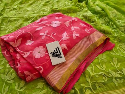 Pure chiffon sarees with threadwork (2)